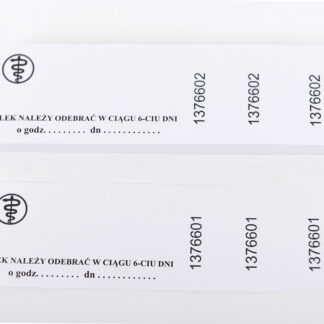 Numerki recepturowe białe, perforowane (bloczek 100 szt.)